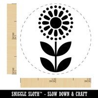 Scandinavian Sunflower Self-Inking Rubber Stamp Ink Stamper for Stamping Crafting Planners