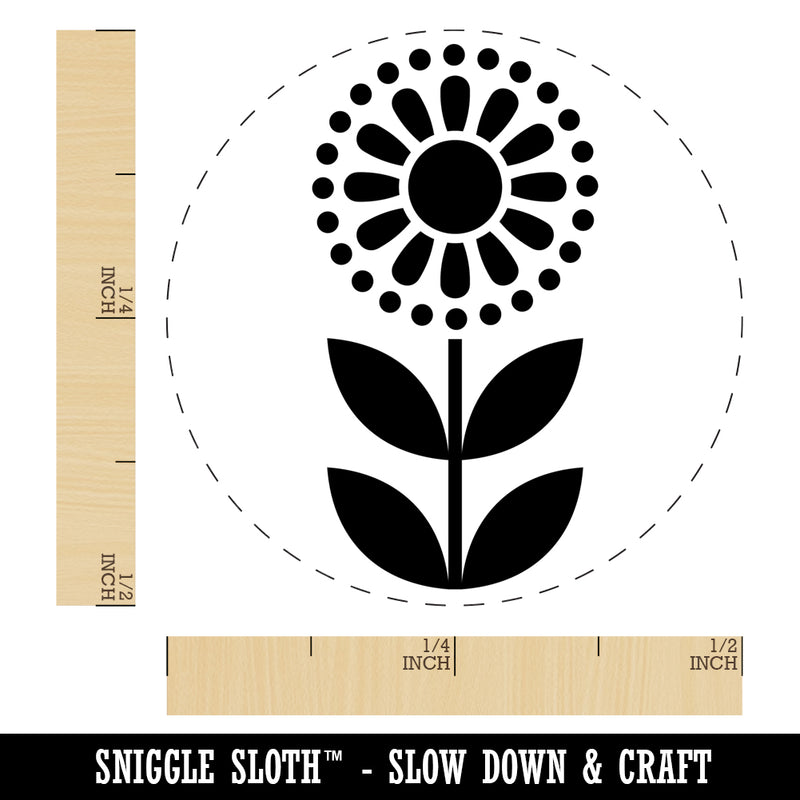 Scandinavian Sunflower Self-Inking Rubber Stamp Ink Stamper for Stamping Crafting Planners