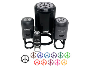 Sketchy Peace Sign Doodle Self-Inking Rubber Stamp Ink Stamper for Stamping Crafting Planners