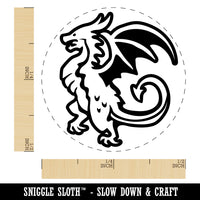 Fierce Wyvern Dragon Fantasy Silhouette Self-Inking Rubber Stamp Ink Stamper for Stamping Crafting Planners