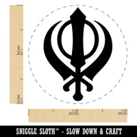 Sikh Khanda Indian Punjab Religious Symbol Self-Inking Rubber Stamp Ink Stamper for Stamping Crafting Planners