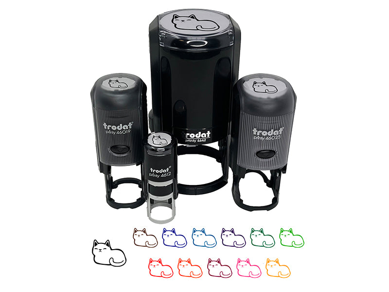 Sleepy Cat Loaf Self-Inking Rubber Stamp Ink Stamper for Stamping Crafting Planners