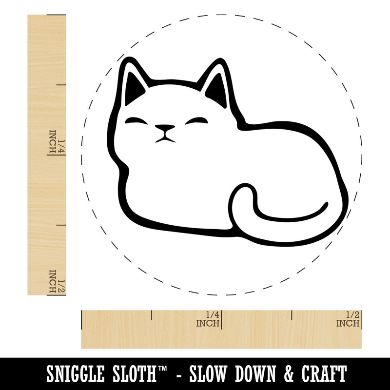 Sleepy Cat Loaf Self-Inking Rubber Stamp Ink Stamper for Stamping Crafting Planners