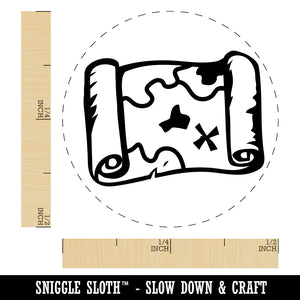 Treasure Map Scroll Pirate X Marks the Spot Self-Inking Rubber Stamp Ink Stamper for Stamping Crafting Planners