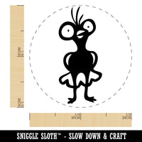 Weird Creepy Bug Eyed Bird Chicken Self-Inking Rubber Stamp Ink Stamper for Stamping Crafting Planners