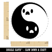 Yin Yang Ghosts Spooky and Cute Self-Inking Rubber Stamp Ink Stamper for Stamping Crafting Planners