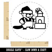 Christmas Santa Beaver Self-Inking Rubber Stamp Ink Stamper for Stamping Crafting Planners