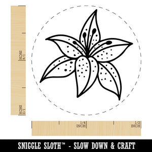 Pretty Tiger Lily Flower Self-Inking Rubber Stamp Ink Stamper for Stamping Crafting Planners