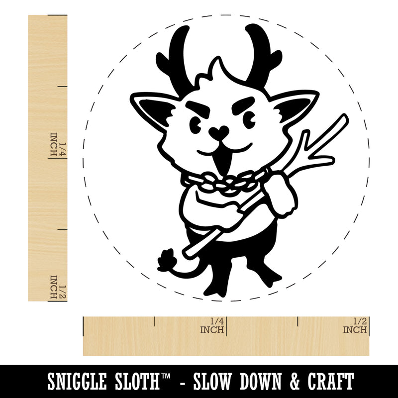 Little Christmas Krampus Self-Inking Rubber Stamp Ink Stamper for Stamping Crafting Planners