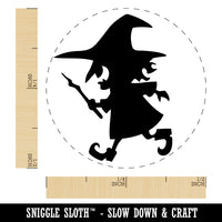 Mischievous Little Witch Wand Halloween Self-Inking Rubber Stamp Ink Stamper for Stamping Crafting Planners