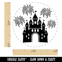 Fairytale Castle and Fireworks Self-Inking Rubber Stamp Ink Stamper for Stamping Crafting Planners