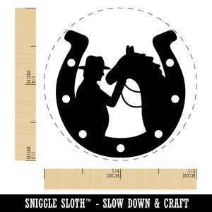 Horseshoe Horse and Cowboy Self-Inking Rubber Stamp Ink Stamper for Stamping Crafting Planners