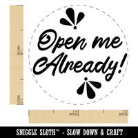 Open Me Already Self-Inking Rubber Stamp Ink Stamper for Stamping Crafting Planners