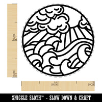 Sun Clouds and Ocean Waves Self-Inking Rubber Stamp Ink Stamper for Stamping Crafting Planners