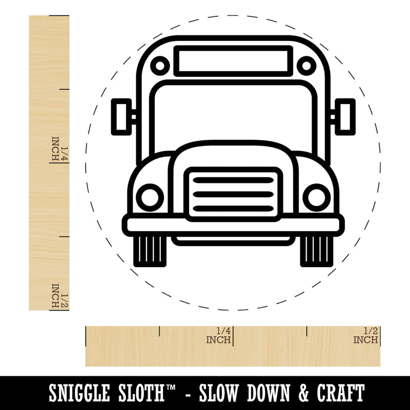 Bus Front View Teacher School Self-Inking Rubber Stamp Ink Stamper for Stamping Crafting Planners