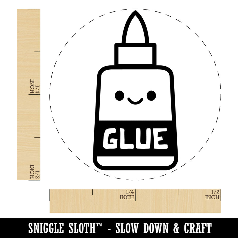 Kawaii Glue Bottle Crafts Teacher School Self-Inking Rubber Stamp Ink Stamper for Stamping Crafting Planners