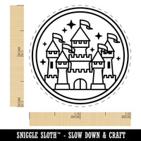 Magic Fairytale Castle Self-Inking Rubber Stamp Ink Stamper for Stamping Crafting Planners