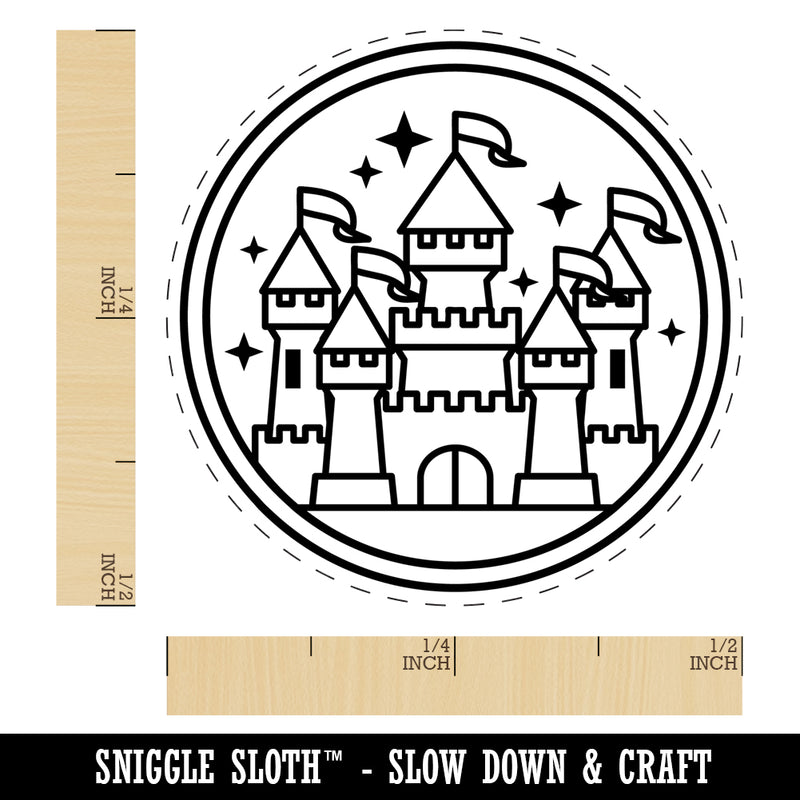 Magic Fairytale Castle Self-Inking Rubber Stamp Ink Stamper for Stamping Crafting Planners