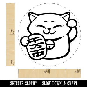 Maneki Neko Lucky Cat Self-Inking Rubber Stamp Ink Stamper for Stamping Crafting Planners