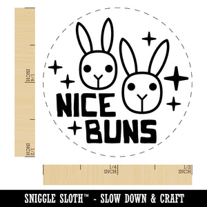 Nice Buns Bunny Rabbit Pun Self-Inking Rubber Stamp Ink Stamper for Stamping Crafting Planners