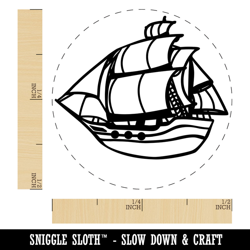 Old Timey Boat Ship Self-Inking Rubber Stamp Ink Stamper for Stamping Crafting Planners