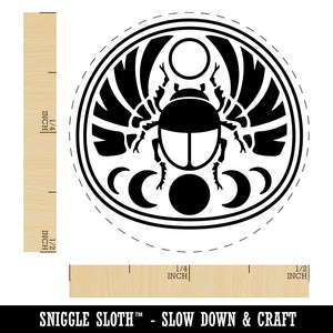 Sacred Celestial Moon Scarab Self-Inking Rubber Stamp Ink Stamper for Stamping Crafting Planners