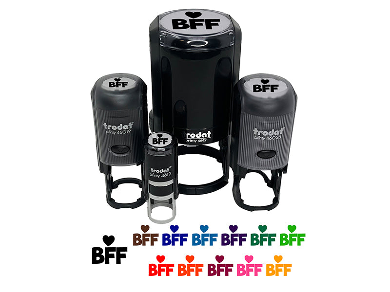 BFF Best Friends Forever Heart Self-Inking Rubber Stamp Ink Stamper for Stamping Crafting Planners