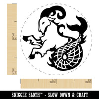 Capricorn Sea Goat Mythical Creature Self-Inking Rubber Stamp Ink Stamper for Stamping Crafting Planners