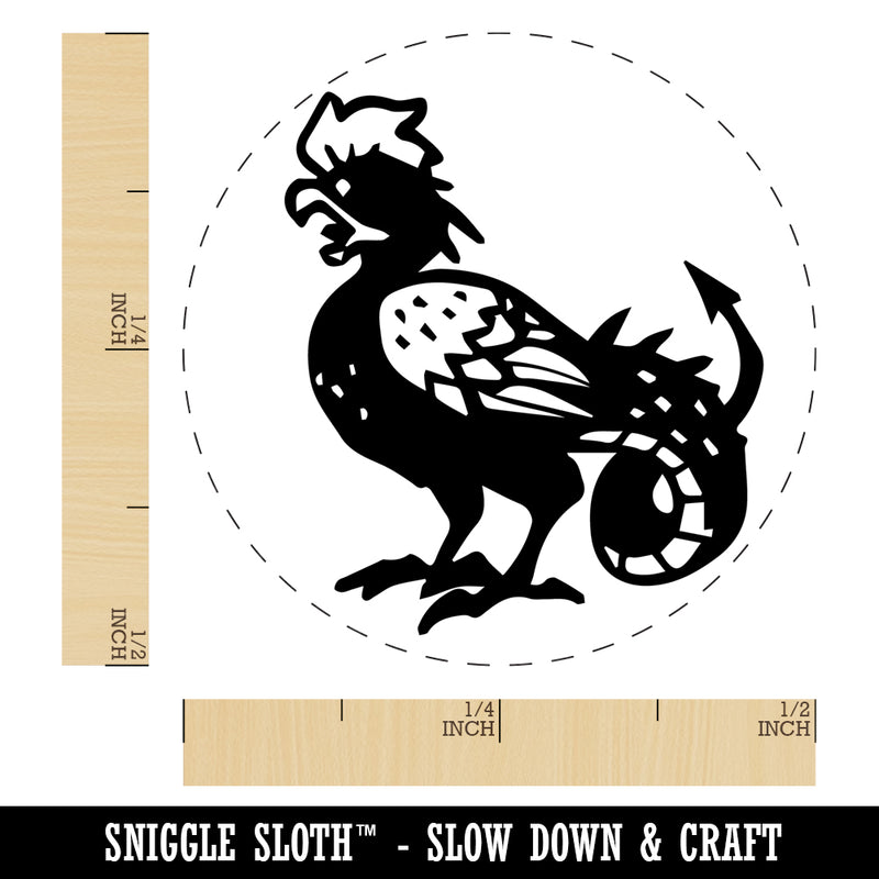 Cockatrice Mythical Monster Self-Inking Rubber Stamp Ink Stamper for Stamping Crafting Planners
