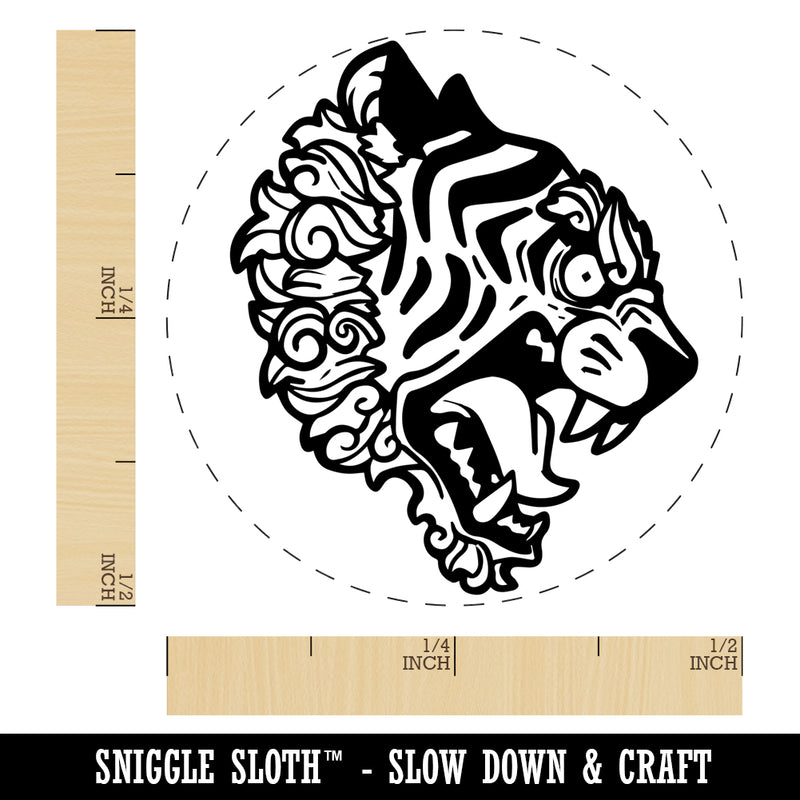 Fierce Tiger Head Profile Self-Inking Rubber Stamp Ink Stamper for Stamping Crafting Planners
