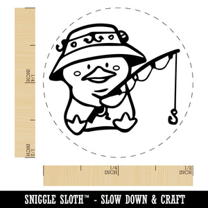 Fishing Duck Rod Bucket Hat Self-Inking Rubber Stamp Ink Stamper for Stamping Crafting Planners