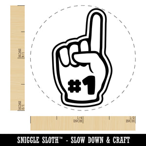 Foam Finger Sports Number One Fan Self-Inking Rubber Stamp Ink Stamper for Stamping Crafting Planners