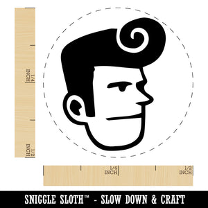Rockabilly Man with Pompadour Self-Inking Rubber Stamp Ink Stamper for Stamping Crafting Planners