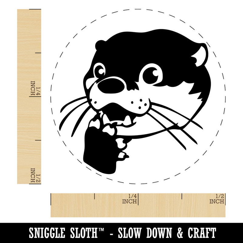 Shocked Surprised Otter Head Self-Inking Rubber Stamp Ink Stamper for Stamping Crafting Planners