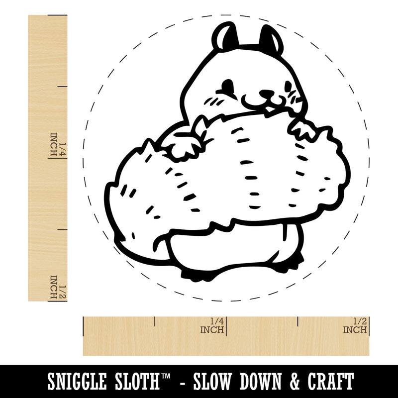 Shy Squirrel Hiding Behind Tail Self-Inking Rubber Stamp Ink Stamper for Stamping Crafting Planners