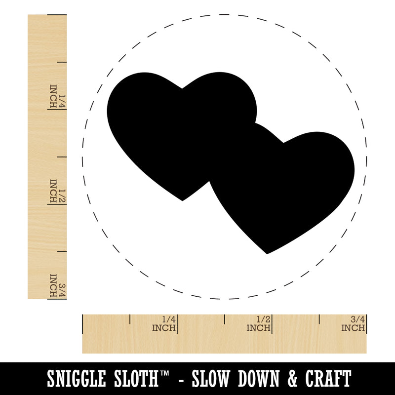 Double Heart Symbol Self-Inking Rubber Stamp for Stamping Crafting Planners