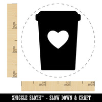 Coffee Cup Carafe with Heart Self-Inking Rubber Stamp for Stamping Crafting Planners