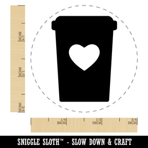 Coffee Cup Carafe with Heart Self-Inking Rubber Stamp for Stamping Crafting Planners