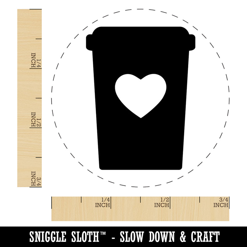 Coffee Cup Carafe with Heart Self-Inking Rubber Stamp for Stamping Crafting Planners