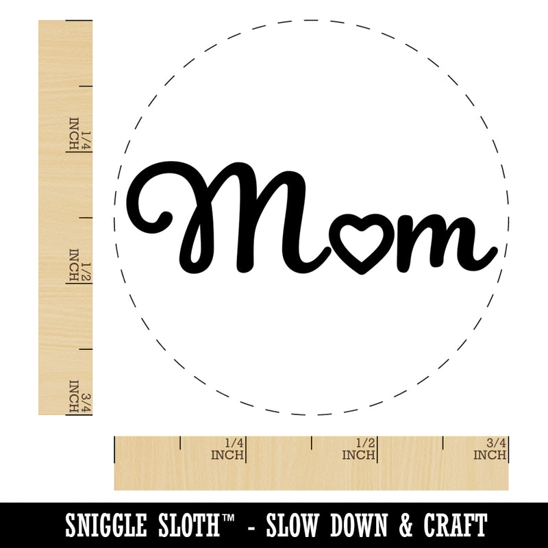 Mom with Heart Self-Inking Rubber Stamp for Stamping Crafting Planners