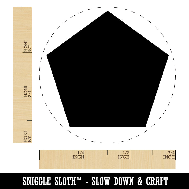 Pentagon Solid Self-Inking Rubber Stamp for Stamping Crafting Planners