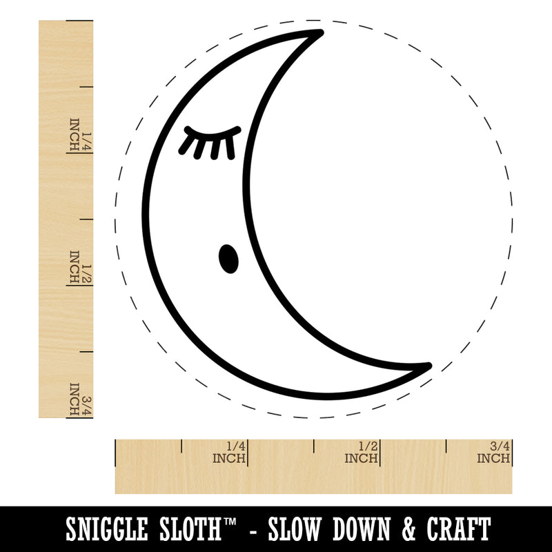 Sleeping Moon Self-Inking Rubber Stamp for Stamping Crafting Planners