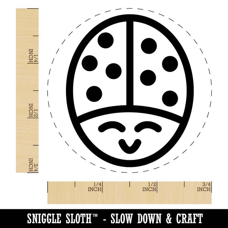 Smiling Lady Bug Self-Inking Rubber Stamp for Stamping Crafting Planners