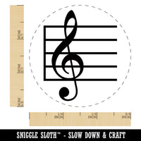 Treble Clef on Staff Music Self-Inking Rubber Stamp for Stamping Crafting Planners