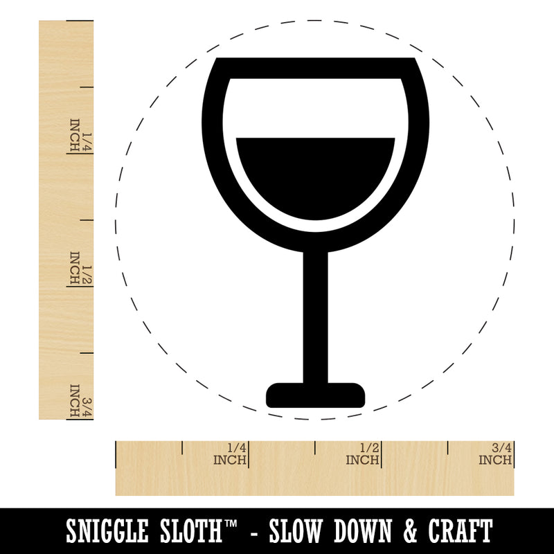 Wine Glass Half Full Self-Inking Rubber Stamp for Stamping Crafting Planners