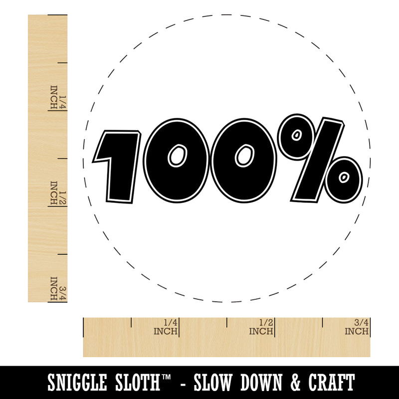 100 Percent Fun Text Self-Inking Rubber Stamp for Stamping Crafting Planners