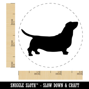 Basset Hound Dog Solid Self-Inking Rubber Stamp for Stamping Crafting Planners