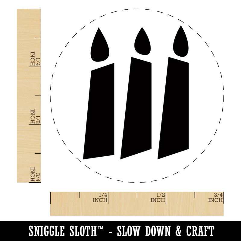 Birthday Candle Trio Solid Self-Inking Rubber Stamp for Stamping Crafting Planners