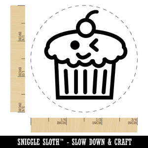 Cute Cupcake Kawaii Outline Self-Inking Rubber Stamp for Stamping Crafting Planners