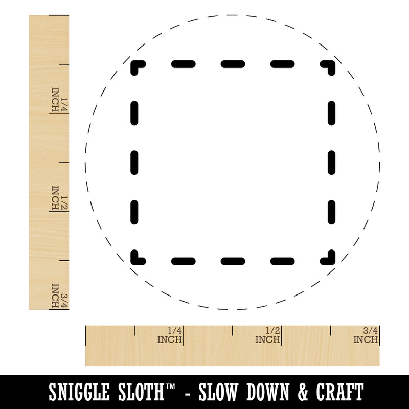 Dashed Square Outline Self-Inking Rubber Stamp for Stamping Crafting Planners